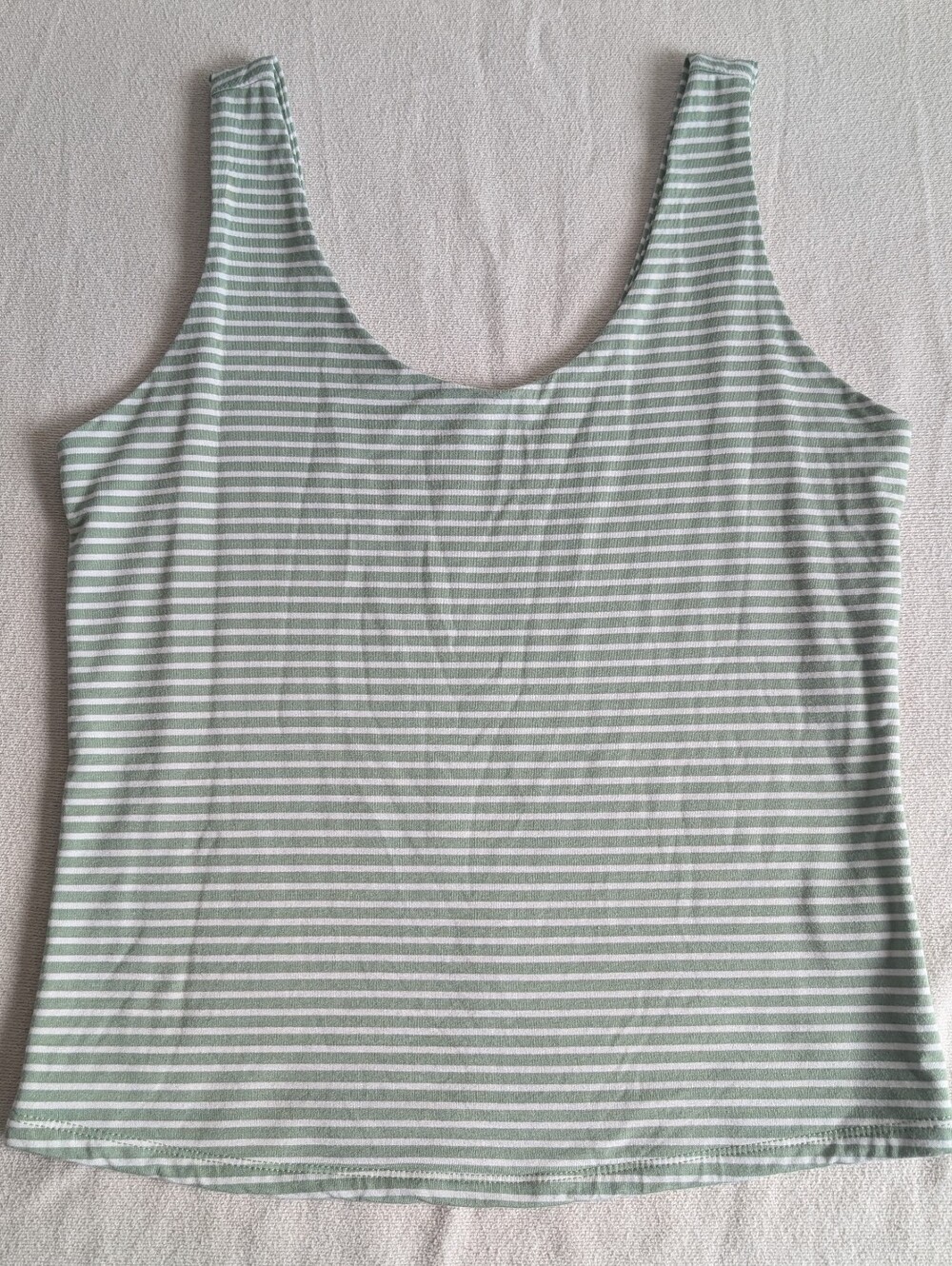 Green and white striped tank, large
